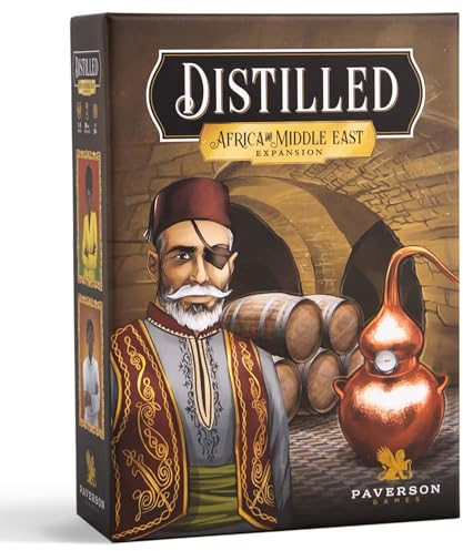 Paverson Games: Destilliert: Afrika & Naher Osten Expansion – Thematisches Strategie-Kartenspiel, Crafting-Spirituosen-Brettspiel, ab 14 Jahren, 1–5 Spieler, 60+ Minuten