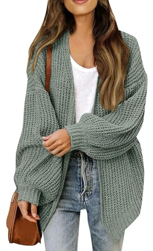 Gilet Femme Hiver Long En Grosse Maille Et Laine - Cachemire Oversize Longue Pull Gris L