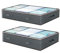 lisetar Underbed Storage Boxes, 90L Foldable Organisers with Reinforced Handles & Clear PVC Window, 100x50x18cm, Dustproof, Moisture-Resistant for Bedding, Clothes & Seasonal Storage