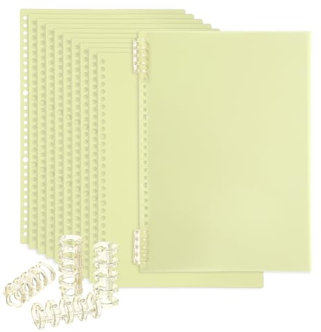 PATIKIL 12 Pack Couvertures de reliure, A4 (11,8x8,5 pouces) 22 Mil Feuilles de couverture en plastique avec peigne de reliure pour présentation de rapports de livres, jaune