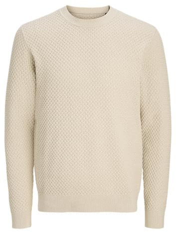 JACK & JONES Jprblubarkley stickad crew neck Ch, Enkel mullvadsgrå, M