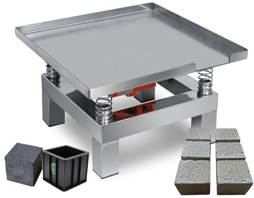 Petite Table Vibrante en Béton de 35x35cm,Machine Vibrante de Vibrateur à Plaque Plate en Béton de 3000Tr/Min,Plate-Forme de Vibration de Bloc D'essai de Banc Mini Vibra en Acier Inoxydable,110V