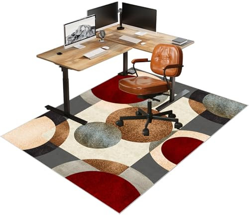 Tappetino per sedia da ufficio, 150 x 180 cm, protezione per pavimenti duri, tappeto resistente, per sedie a rotelle, antiscivolo, ideale per parquet e ufficio