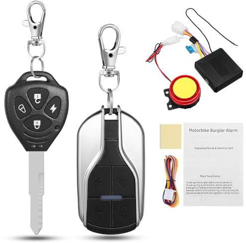 WEKADRIN Alarme Audio Pour Moto Système D'Alarme Pour Vélo Électrique Kit D'Alarme Antivol Pour Véhicule Électrique Système De Sécurité Pour Moto Accessoires Pour Scooter Noir