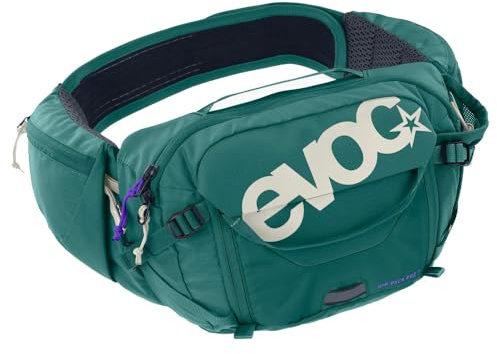 EVOC Hip Pack Pro 3, riñonera (cinturón Aero Flex, riñonera con Air Flow Contact System, Material de Malla, Compartimento para Herramientas), Bottle Green