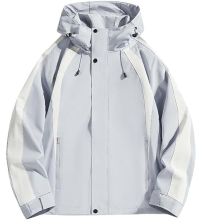 Piumino 100gr Uomo, Giacca Invernale Uomo,Nuovo Guscio Rigido Da Esterno Tre In Uno Per Coppie Maschili E Femminili Abbigliamento Termico Da Alpinismo Antivento In Velluto Argento In Due Pezzi