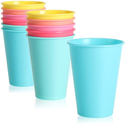 com-four® 12x Cup Set L'accessorio da picnic in vari colori, imbracatura da campeggio, imbracatura da viaggio, salvaspazio e igienica per 12 persone (tazze - 12 pezzi)
