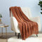 CREVENT Home Farmhouse Decor Rustikale Couch Sofa Stuhl Bett Überwurfdecke, weich, warm und leicht für Reisen im Frühling und Sommer (127,8 x 152,4 cm Caramel/Rost Burnt Orange)