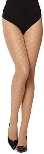 Merry Style Strumpfhosen für Damen halbtransparent Strumpfhose Damen Muster 40 DEN GI1102 (Daino, M)