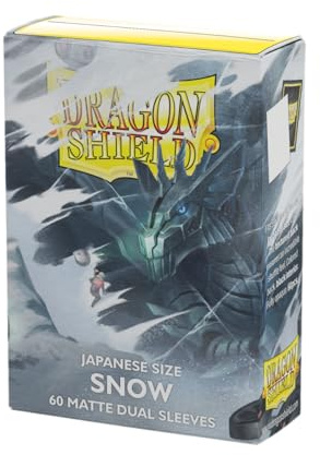 Dragon Shield - Matte Dual - Japanese Size Card Sleeves | 60 CT - Smooth & Tough Premium TCG Sleeves - Compatible with Yu-Gi-Oh, Naruto, Cardfight & Vanguard | Snow