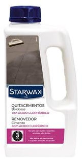 STARWAX - Decapante de Lechada de Cemento - Elimina los restos de cemento, óxido y depósitos de cal - Uso interior y exterior - Fórmula concentrada - 1l - 15 a 20m²