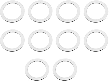 EMSea 10 Stück Edelstahl Pedal Unterlegscheibe für 9/16'' Pedalachsen/Kurbeln Fahrräder Mountainbikes Rennräder 20mm Außendurchmesser 14,5mm Innendurchmesser 0,8mm Dicke