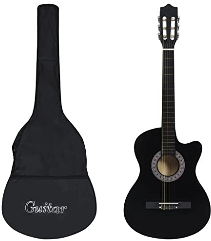 prissent Western Lot de 12 guitares classiques avec 6 cordes noires 38 guitare bois enfants guitare classique débutant guitarra pour enfants guitares classiques 35,5 x 8,5 x 98 cm