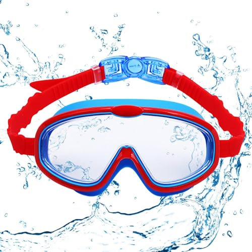 Lambo Kinderbrille zum Schwimmen – beschlagfreie Unisex-Kinder-Schwimmbrille – Schnorchelbrille, Schnorchelausrüstung mit Silikondichtung, Schwimmmaske für Jungen und Mädchen, Pool, Schwimmen