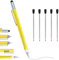 Regalo Uomo, Penna Multifunzione 6 in 1 per Uomini, Gadget Innovativi con Stilo, Livella, Righello, Cacciavite e Penna a Sfera, Regalo per Compleanno, Festa del Papà, per Ingegneri (Giallo)