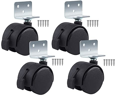 4pcs 40mm Swivel Castor Wheels With Screws,furniture Caster Wheels With L-shaped Plate, 360 Degree Rotating Castors,for Coffee Table, Cabinet, Workbench, Trolley, Cribs