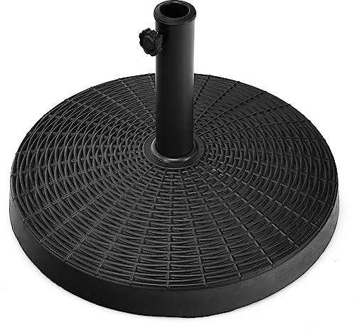 RELAX4LIFE Base per Ombrellone Φ38mm-48mm, Base Rotonda per Parasole con Manico Regolabile, Base Supporto per Giardino, Terrazza e Bar, Peso 22kg