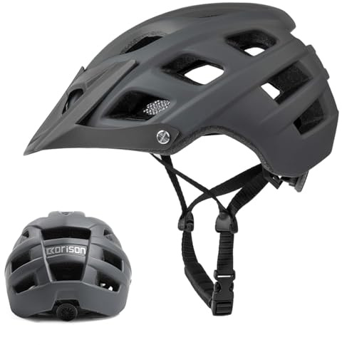 Ckorison Mountain Bike Helmet, MTB Helmet Adult Lightweight Breathable Adjustable Mens Bike Helmet Safet EN1078 Cycling Mountain & Road Bicycle Helmets for Men Women
