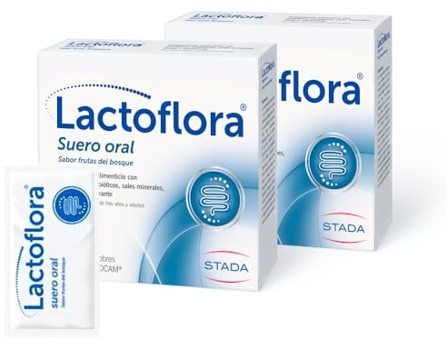 Lactoflora Suero Oral - Probióticos, Prebióticos y sales naturales con sabor frutas del bosque - 6 Sobres DUOCAM Paquete de 2, Frutos del bosque, 60 g (Paquete de 2)
