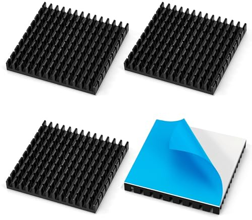 Tunejoy Disipadores de Calor de Aluminio Aleta de Enfriamiento con Cinta Adhesiva Conductora Térmica para Transistor CPU CPU GPU SSD 40x40x5 mm 4 Piezas
