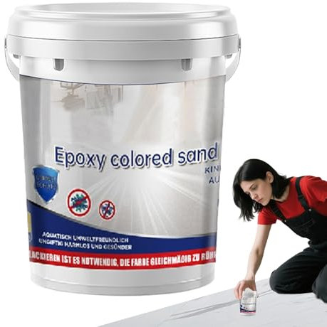 Hogvinnatil Vernice Epossidica per Pavimenti | Vernice Epossidica Sabbia Colorata per Pavimenti - Effetto Marmo Lucido Antiscivolo Impermeabile Sabbia per Legno Piastrelle Top Cucina Casa Garage Bagno