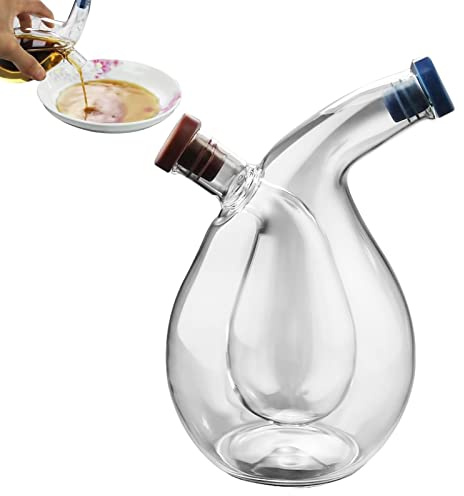 Dispenser per olio e aceto, in, 2 in 1, trasparente, per olio e aceto, dispenser trasparente per contenitori da cucina