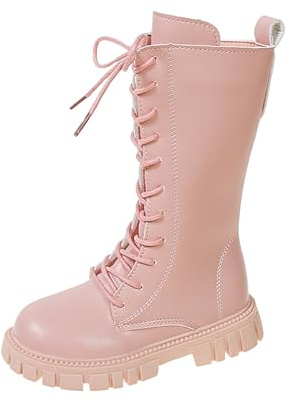 Eleganti Stivali Bassi per Ragazze Stivaletti alla Caviglia con Gambale Lungo in Pelle Morbida E Suola Morbida per Bambini Piccoli Comodi da Indossare Tutti I Giorni Design (275 Little Child)