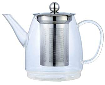 Kinghoff 900 ml glas tekanna med avtagbar sikt av rostfritt stål teberedare uppvärmning på spisen KH-4843