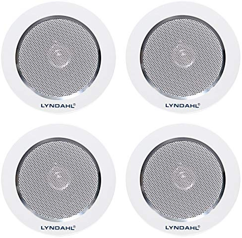 Lyndahl Lautsprecher-Set Bluetooth 4-Kanal Verstärker AMP4X15BT und 2-Wege Lautsprecherpaar CS120AL, mit 2 oder 4 Einbaulautsprechern Deckenlautsprecher mit 4 Lautsprechern