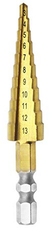 Mengshen Stegborr 3-13 mm, höghastighetsstål titanbelagd stegborr skärare hexskaft elverktyg HSS professionella Pagoda-stegborrkronor set multifunktionshål brotschborrning