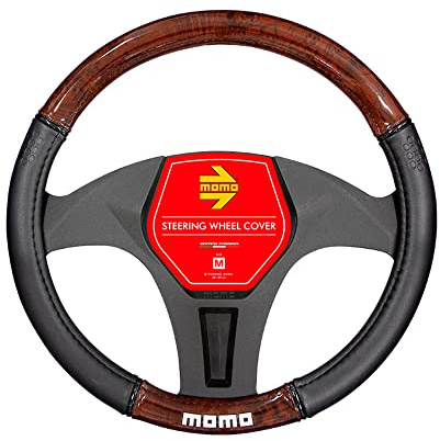 MOMO LUXURY UNIVERSALE COPRIVOLANTE LEGNO/PVC NERO E MARRONE