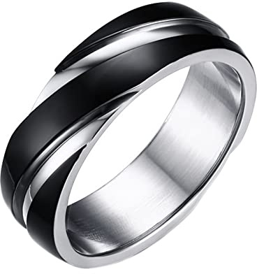 Epinki 6MM Bague Homme Femme, Bague Acier Inoxydable Bicolore, Alliance pour Mariage Fiançailles Anniversaire, Or/Noir/Or Rose, Taille 49-70