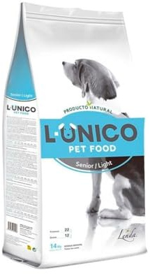 L-Único Senior/Light 14 kg - Pienso Natural para Perros Adultos y Senior con Sobrepeso - Alimento Bajo en Grasas Completo y Natural con Pollo