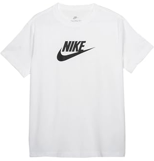 NIKE Unisex Sw Futura T-Shirt, White/Black, 164 EU