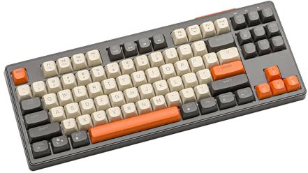 ATTACK SHARK X FREEWOLF M87 80% Wireless Gaming Keyboard, 87 Tasti TKL LED Ricaricabile Tastiera Meccanica PBT per Mac/Win, Bluetooth 5.0/2.4Ghz Dual Mode per Ufficio/Gaming -Shimmer