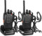 Walkie Talkies PMR446 Professionelle Funkgerät Set, 16 Kanäle Wiederaufladbares Walky Talky Set Tragbares mit Headset und USB-Ladestation für Outdoor-Sport, Baustelle(1 Paar, Schwarz)