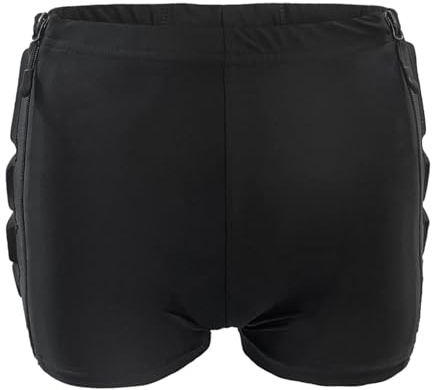 Pantalones Cortos Acolchados para Patinaje con Doble Cremallera, Figura Patinaje – Crashpads para Negro (S)