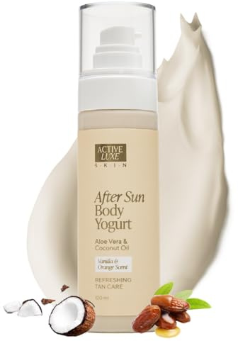 Active Luxe After Sun Body Yogurt – Premium Lotion, 120 ml | Aloe Vera & Kokosolja, Fuktgivande After Sun Vård för Ansikte & Kropp, Naturlig Skincare