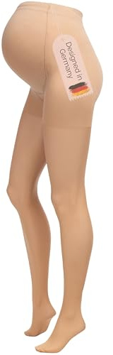 Herzmutter Collants grossesse femme Voile 20DEN - Collant de maternité transparents et mats - Beige, Noir - Lot de 1 & 2-1200