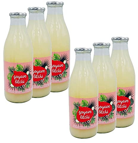Lot 6x Boisson litchi goyave - bouteille 1L