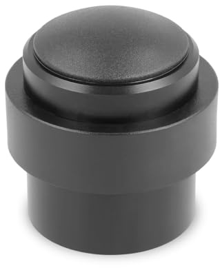 Amig - Butée de porte - Fixation au sol avec vis invisible - Convient à tous types de sols - Empêche les chocs et les claquements de porte - Avec caoutchouc antidérapant - Ø 30 x 36 mm - Noir mat