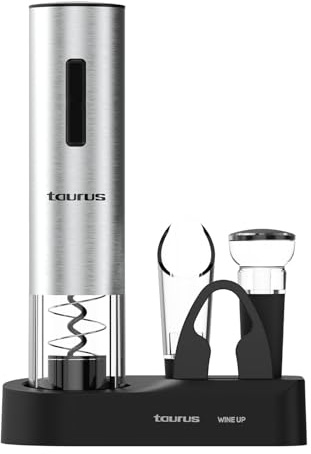 Taurus - Sacacorchos Eléctrico Inalámbrico, Luz LED, Accesorios para Vino