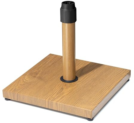 JOINHOM 45lbs Patio Umbrella Base, Heavy Duty Fringe Umbrella Stand Pre-Filled Concrete, No Sand/Water Needed, Fits 6-12ft Market Umbrella, Wind-Resistant for Deck, Poolside, Balcony