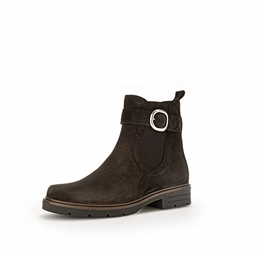 Gabor Damen Chelsea Boots, Frauen Stiefeletten,Wechselfußbett,Best Fitting,halbstiefel,Kurzstiefel,ENGL.Brown/Gold,36 EU / 3.5 UK