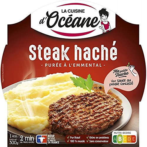 Steak Haché Charolais Purée À LEmmental 300G - La Cuisine dOceane : Délicieux plat cuisiné en conserve - Lot De 4