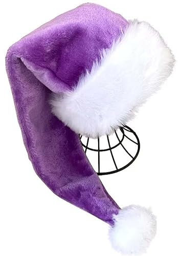 KFZR Santa Hat Adults Deluxe Xmas Christmas Hat (Purple)