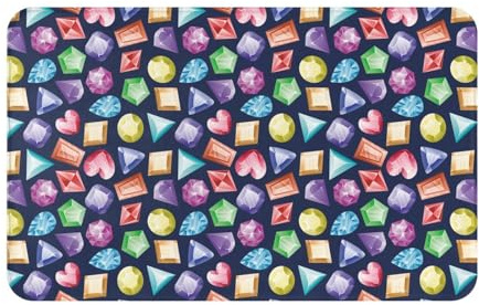 VOSERY Tappeto da bagno con pietre colorate, 76 x 50 cm, morbido e assorbente, antiscivolo, lavabile in lavatrice, tappetino da bagno per doccia