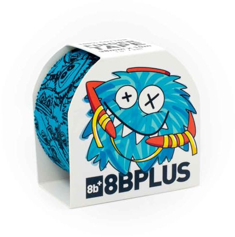 8BPLUS Bande adhésive pour doigts, d'escalade, 38 mm x 10 m, puissante, pour l'escalade, le bloc, la musculation, le volley-ball, le handball, les arts martiaux, bleu avec imprimé