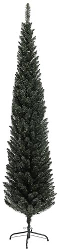 HOMCOM Sapin de Noël Artificiel, 195 cm, Arbre de Noël, avec Base en Acier, 390 Branches épines, décoration de Noël Effet réaliste, Vert