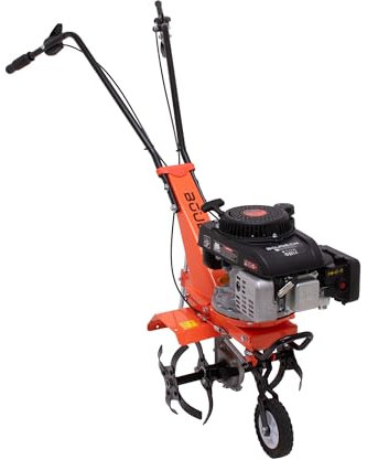 Boudech Tukang 140 – Motoazada para huerto a gasolina de 4 tiempos 2,5 HP Motor 140 cc con 4 fresas Ø30 cm 16 cuchillas Ancho de trabajo 37 cm Profundidad de trabajo 30 cm